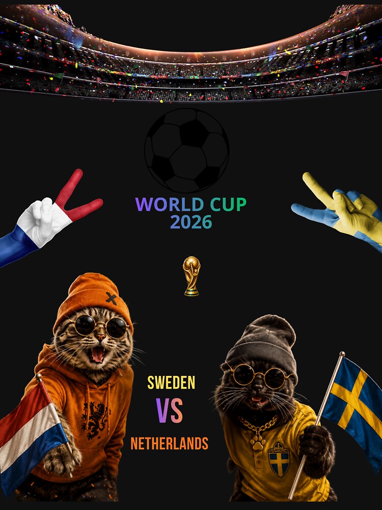 Turkey vs Sweden World Cup 2026 Funny Cat Soccer Fan Shirt by nexargraphics