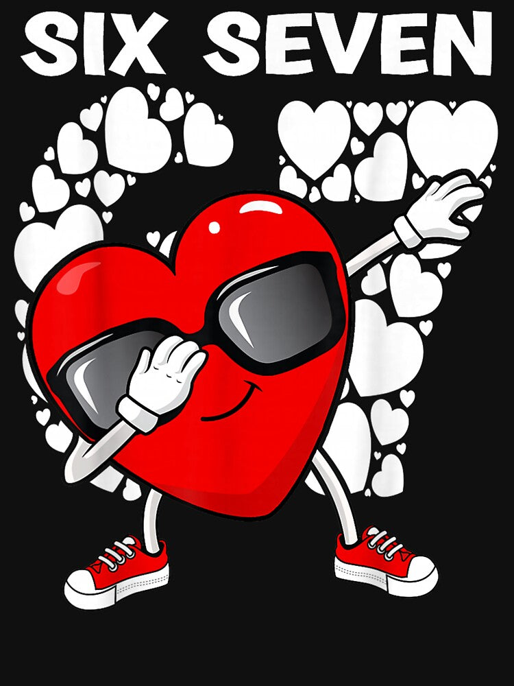Valentines Day Boys Kids Girls Hearts Dabbing six Seven 67 by MatherFisher