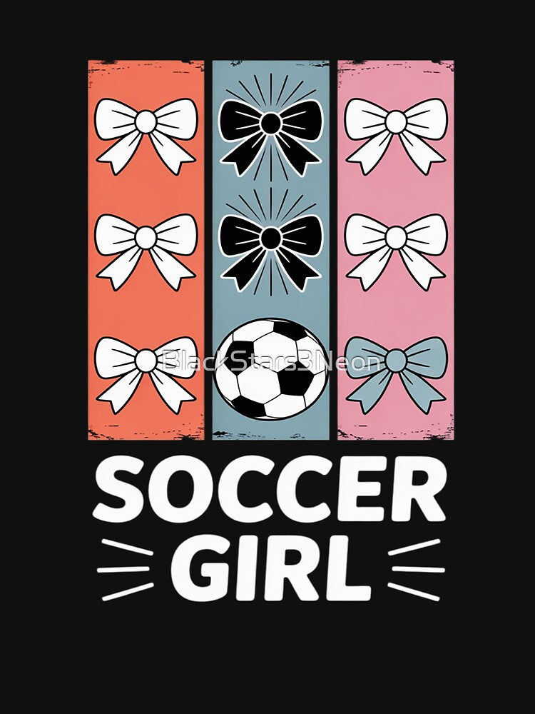 Cute Soccer Girl Coquette Bow Soccer Girl Soccer Brushstroke by BlackStars3Neon
