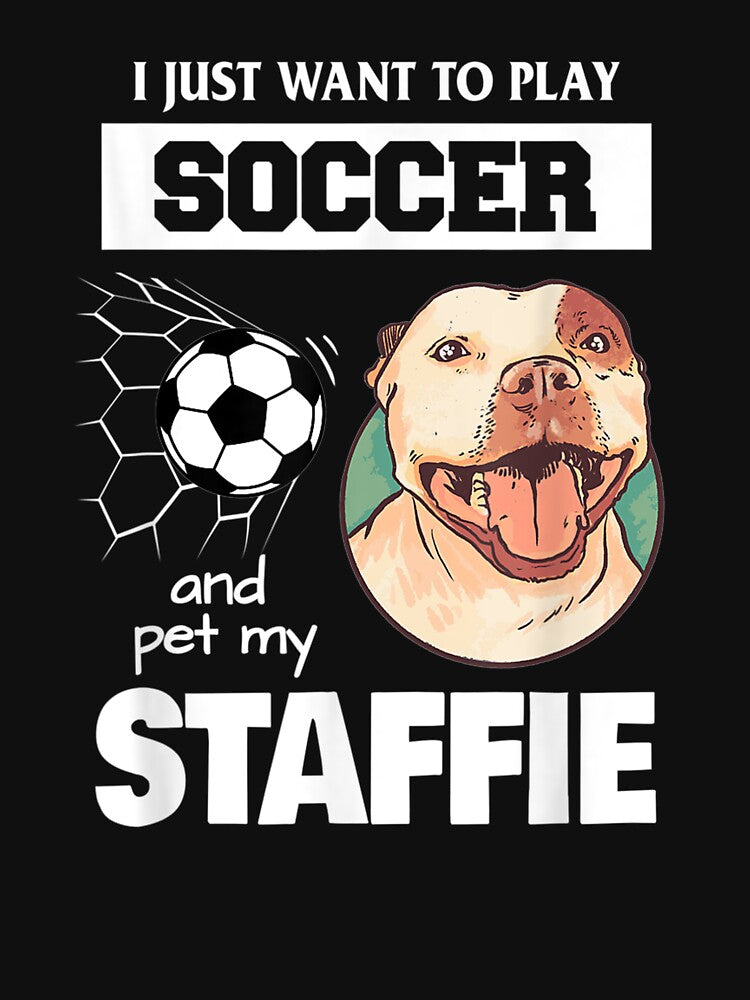 I Just Want To Play Soccer Staffordshire Bull Terrier Dog by beatabea