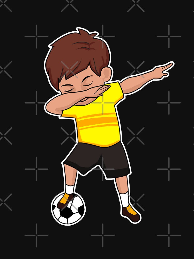 Dabbing Soccer Player Yellow Soccer Sports Team Athletic Soccer Athlete Coach by VollLaser