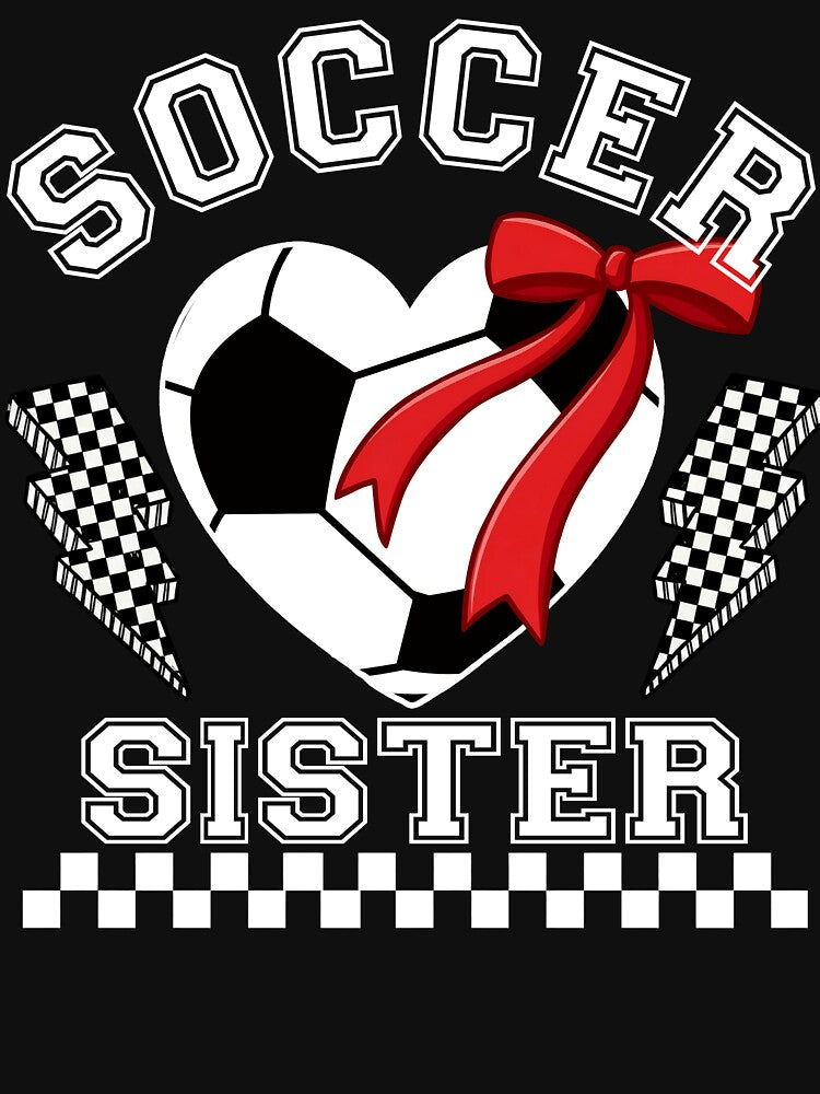 Soccer Sister Heart Bow Graphic by LarryMBrown