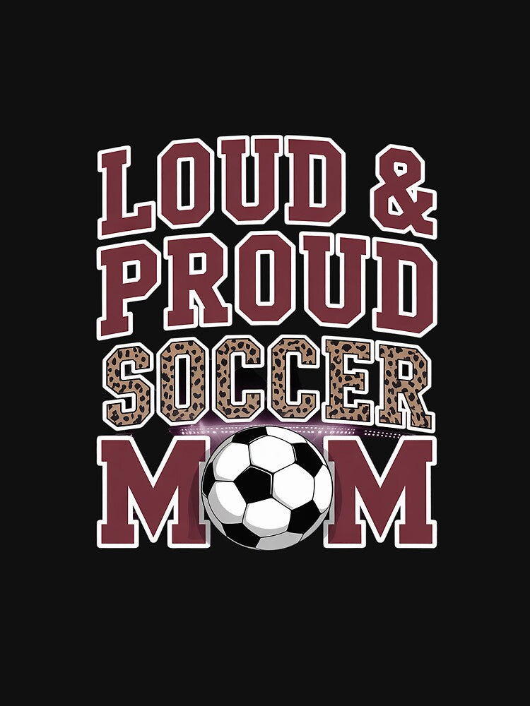 Loud Proud Soccer Mom Maroon Team Leopard Soccer Mom Squad by MicanCuteStore