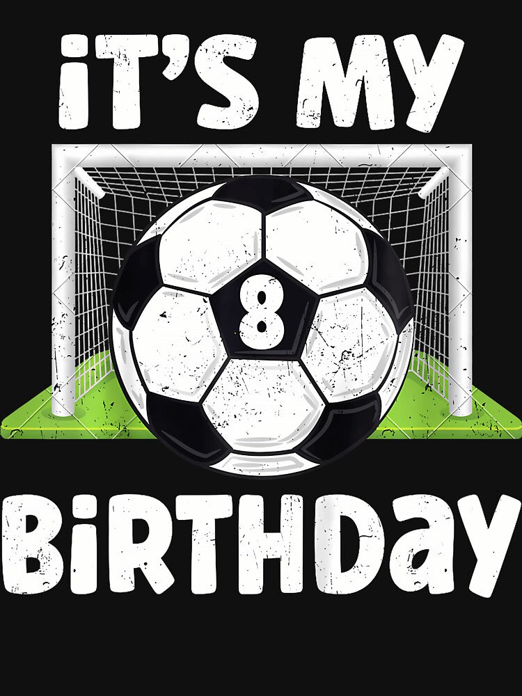 Kids 8 Years Old Soccer 8Th Birthday Player Kids B-Day Party by TysonLangosh