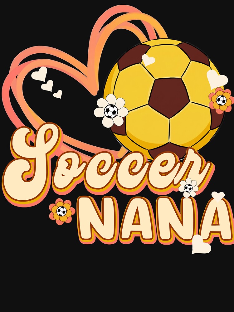 Retro Floral Soccer Nana Graphic Tee by LarryMBrown