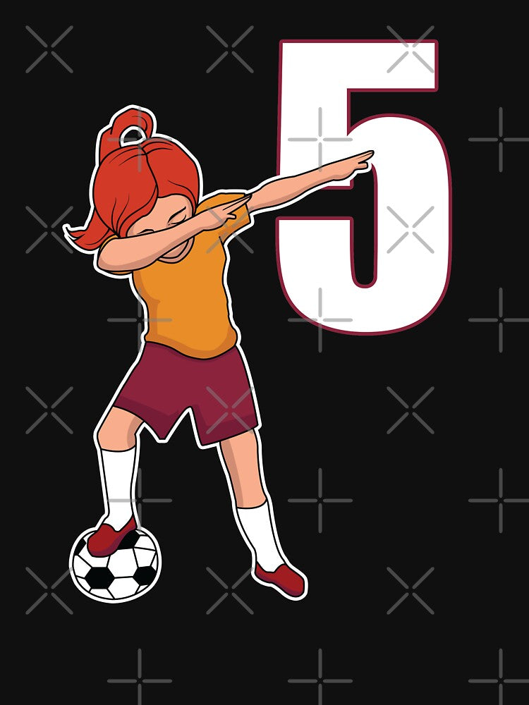 Awesome Soccer Player Girl Number 5 Soccer Athlete Women Athletic Sports Team by VollLaser