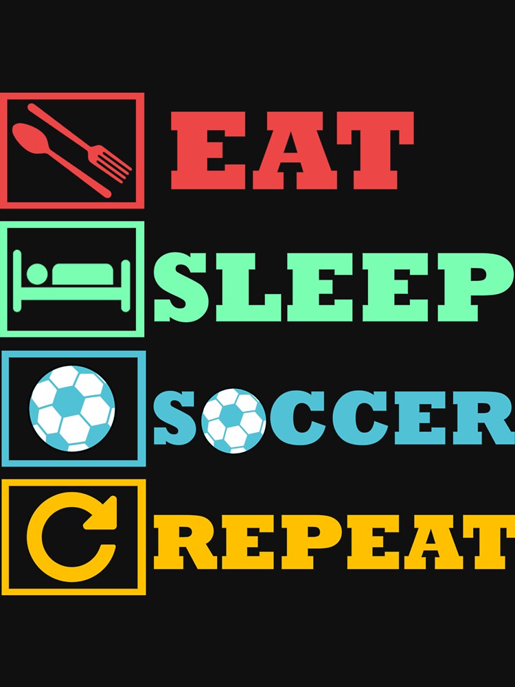 Eat Sleep Soccer Repeat Sticker by maude5ig