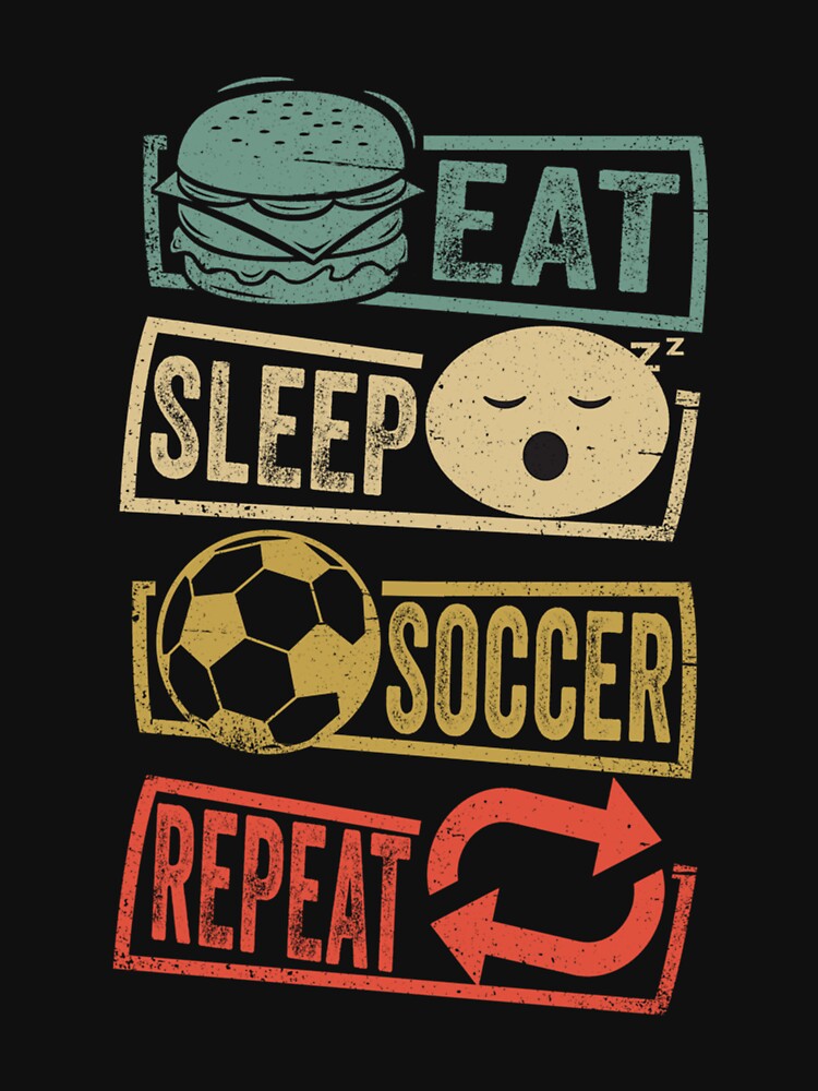 Eat Sleep Soccer Repeat Retro Soccer Lover Gift Sticker by ricedali41