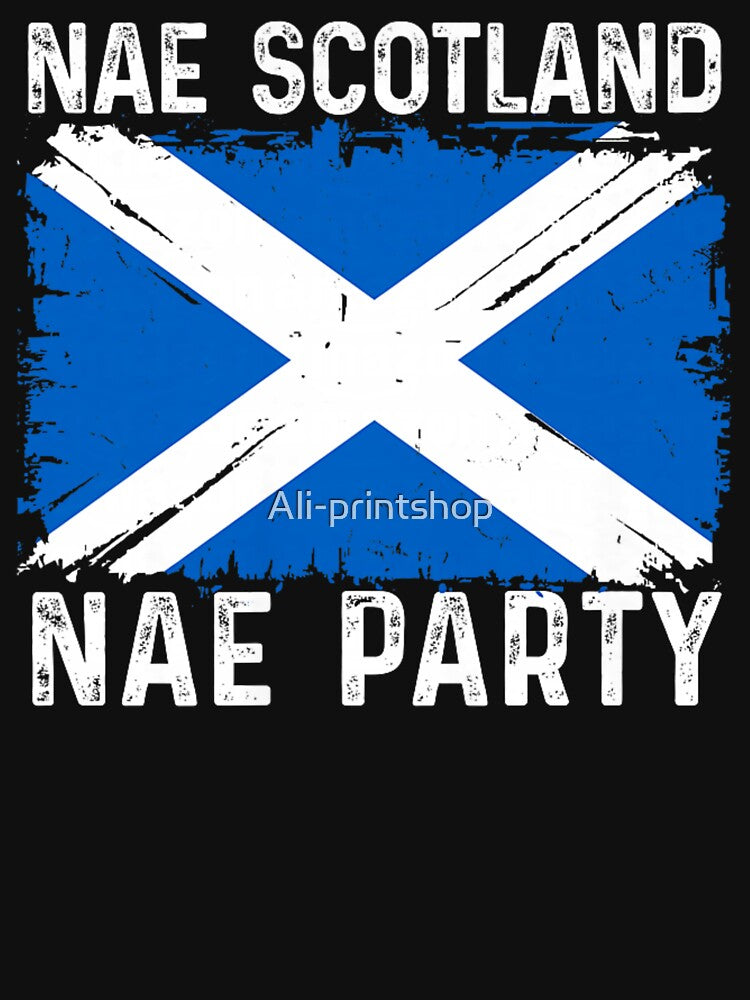 No Scotland No Party Distressed Scottish Saltire Flag by Ali-printshop