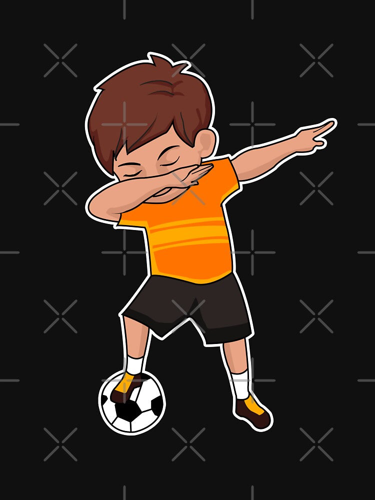 Dabbing Soccer Player Orange Soccer Sports Team Athletic Soccer Athlete Coach by VollLaser