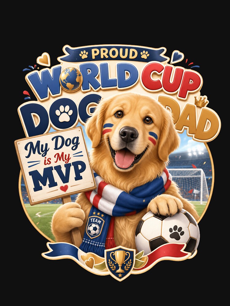 Proud World Cup Dog Dad Golden Retriever Kawaii Scarf by Ashley critters