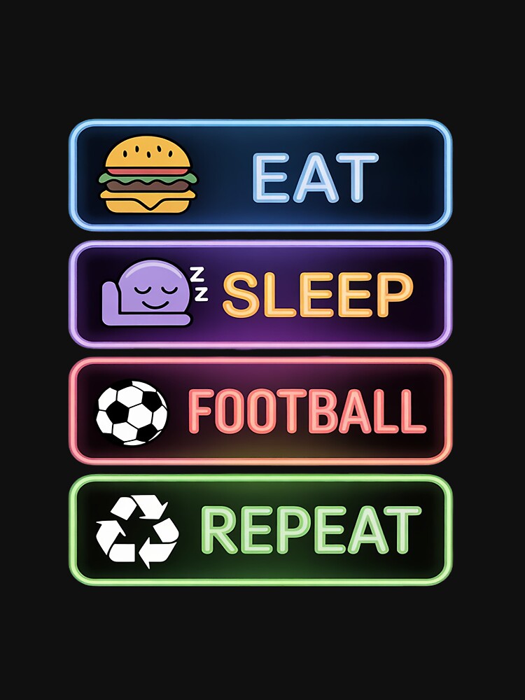 Eat Sleep Football Repeat Funny Soccer Players and Coaches by TAYLOROUSDALE