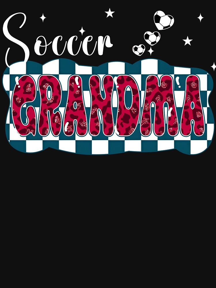 Cute Soccer Grandma Leopard Checkered Tee by LarryMBrown