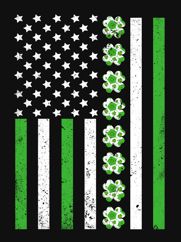 Ireland Soccer Sport USA Flag Shamrock St Patrick's Day by EdwinaEmmanoiCo