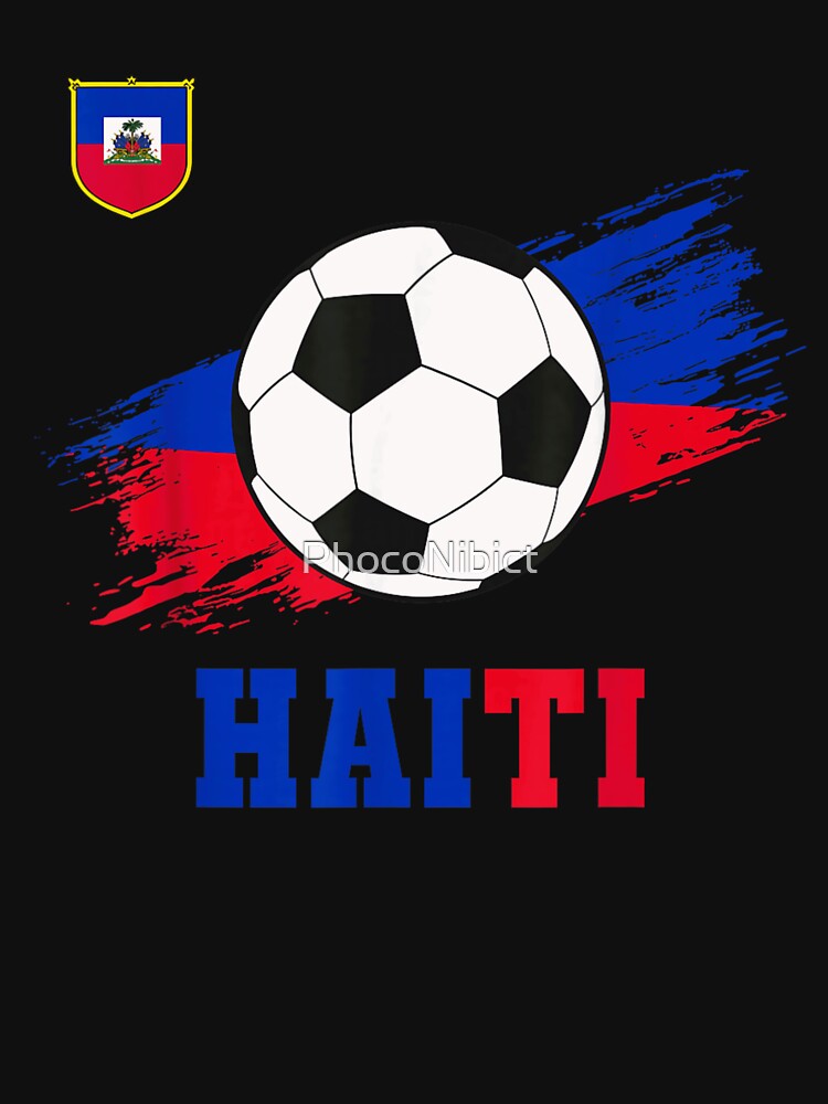 Haiti Soccer Ball Flag Crest Proud Haitian Football Team Supporter Graphic by PhocoNibict