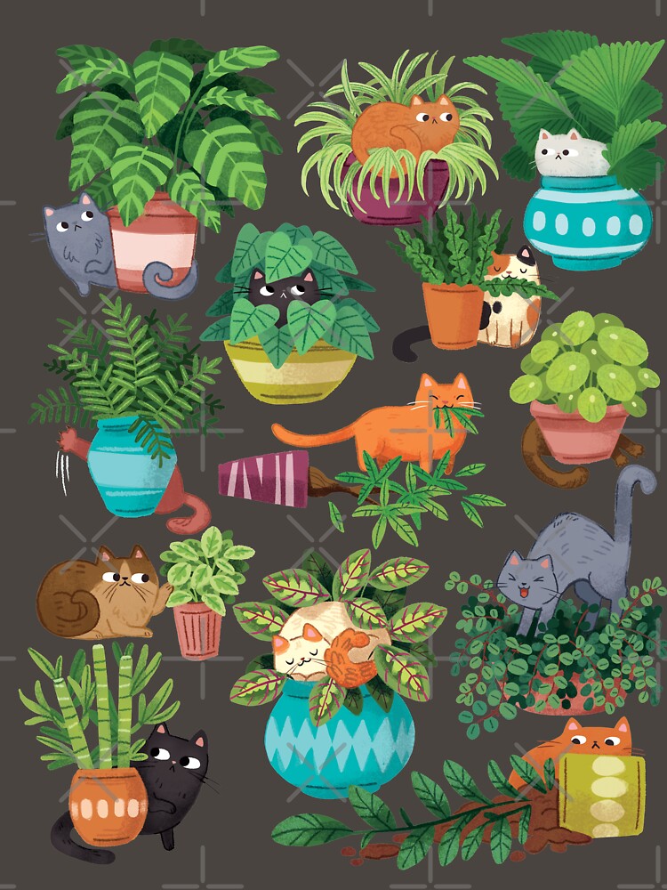 Cats And Plants by michelledraws