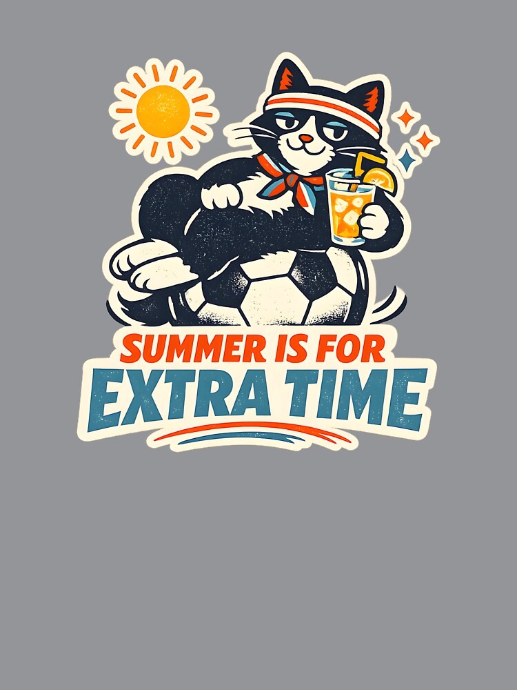 Retro Summer Soccer Tuxedo Cat by RexNoise