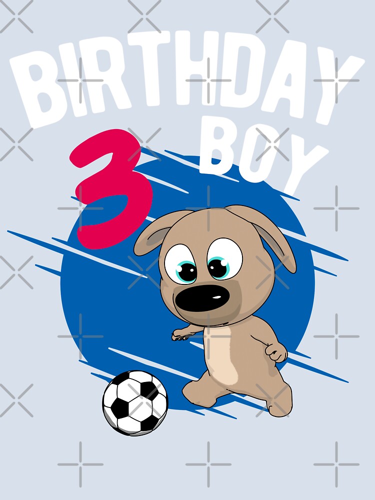 Birthday Boy 3 Years - Pup Soccer by onicon