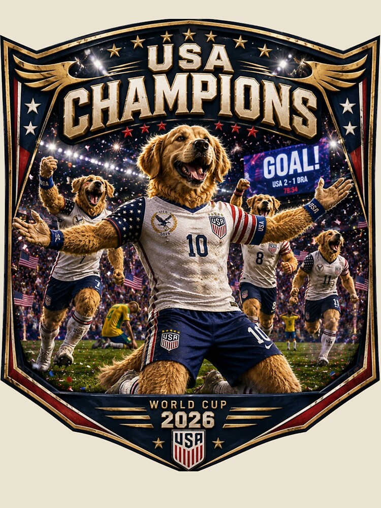 USA Champions Golden Dog Soccer Team World Cup 2026 by WhatASunShine