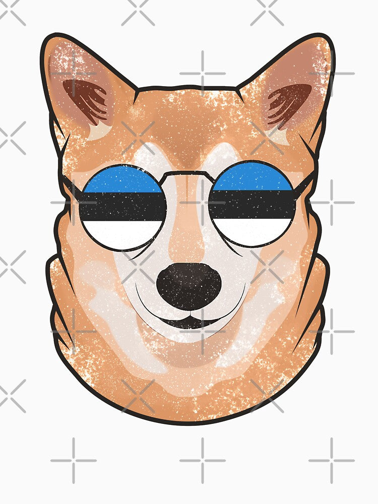 Vintage Patriotic Shiba Inu Estonian Flag by feether-store