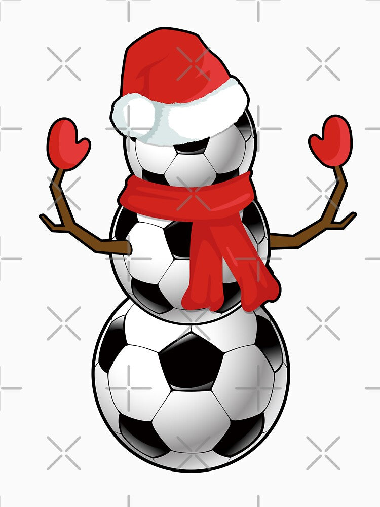 Funny Christmas Soccer Balls Snowman TShirt by MerchK1ng