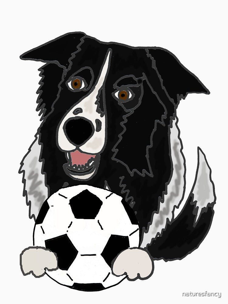 Funny Border Colloe Dog Playing Soccer by Nature's Fancy