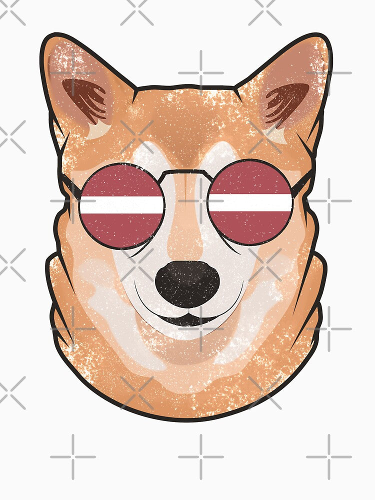 Vintage Patriotic Shiba Inu Latvian Flag by feether-store