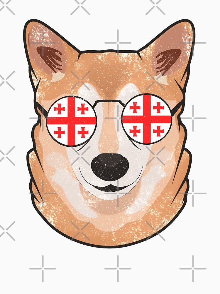 Vintage Patriotic Shiba Inu Georgian Flag by feether-store