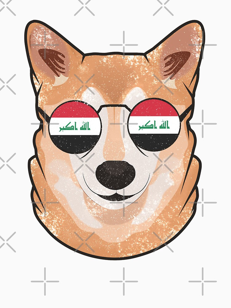 Vintage Patriotic Shiba Inu Iraqi Flag by feether-store