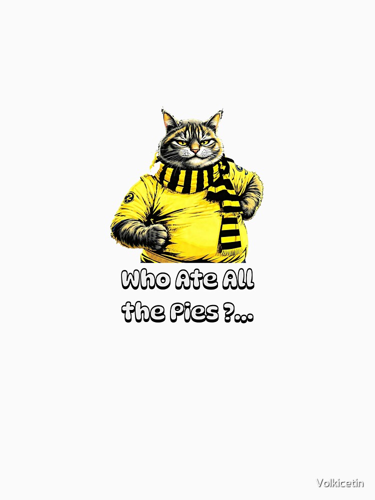 Who Ate All the Pies Cat T-Shirt by Volkicetin