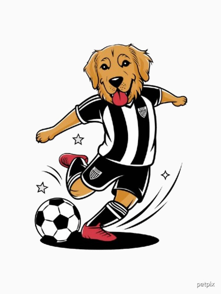 Golden Retriever Soccer Star with Tattoo Flair by Petpixy