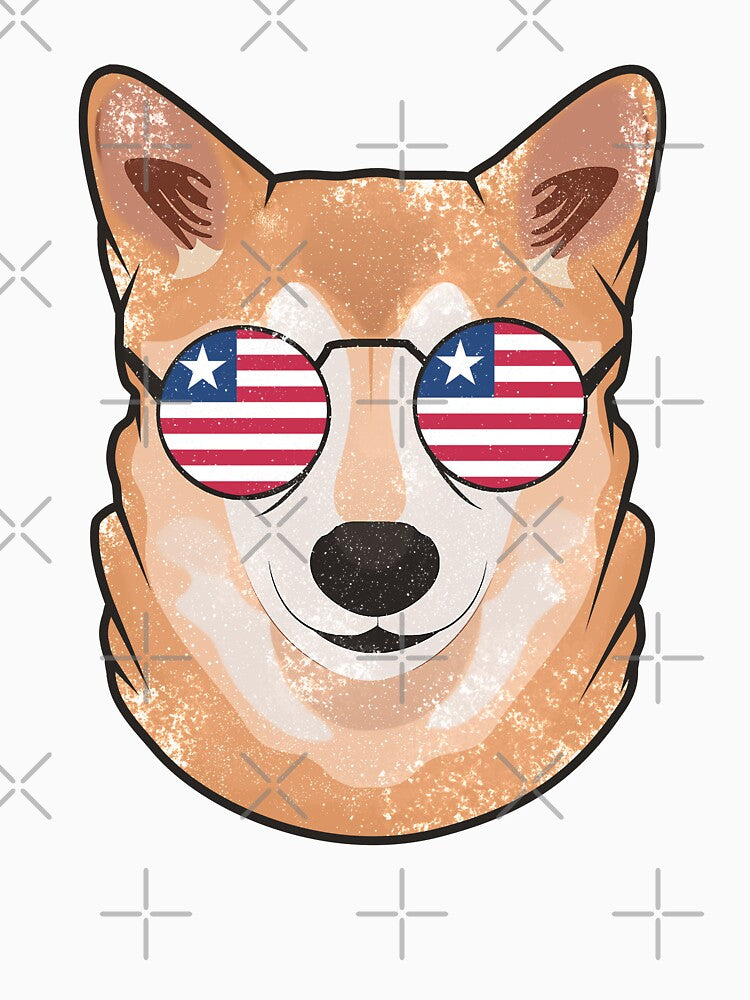 Vintage Patriotic Shiba Inu Liberian Flag by feether-store
