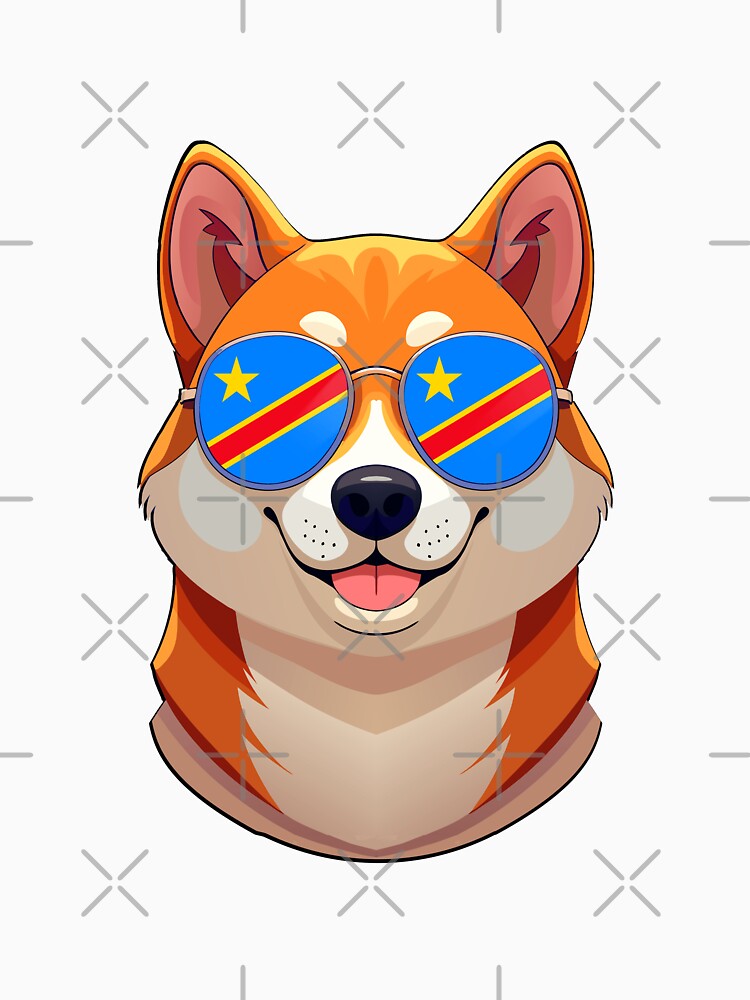 Vintage Patriotic Shiba Inu Congolese Flag by DreamBrushy