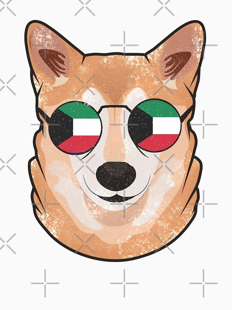 Vintage Patriotic Shiba Inu Kuwaiti Flag by feether-store