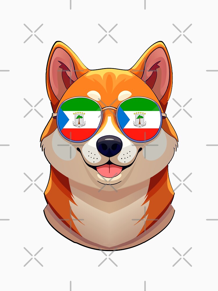 Vintage Patriotic Shiba Inu Equatoguinean Flag by DreamBrushy