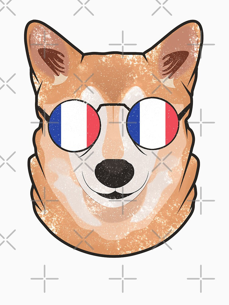Vintage Patriotic Shiba Inu French Flag by feether-store