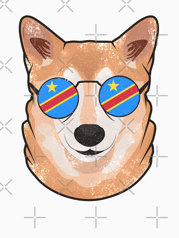 Vintage Patriotic Shiba Inu Congolese Flag by feether-store