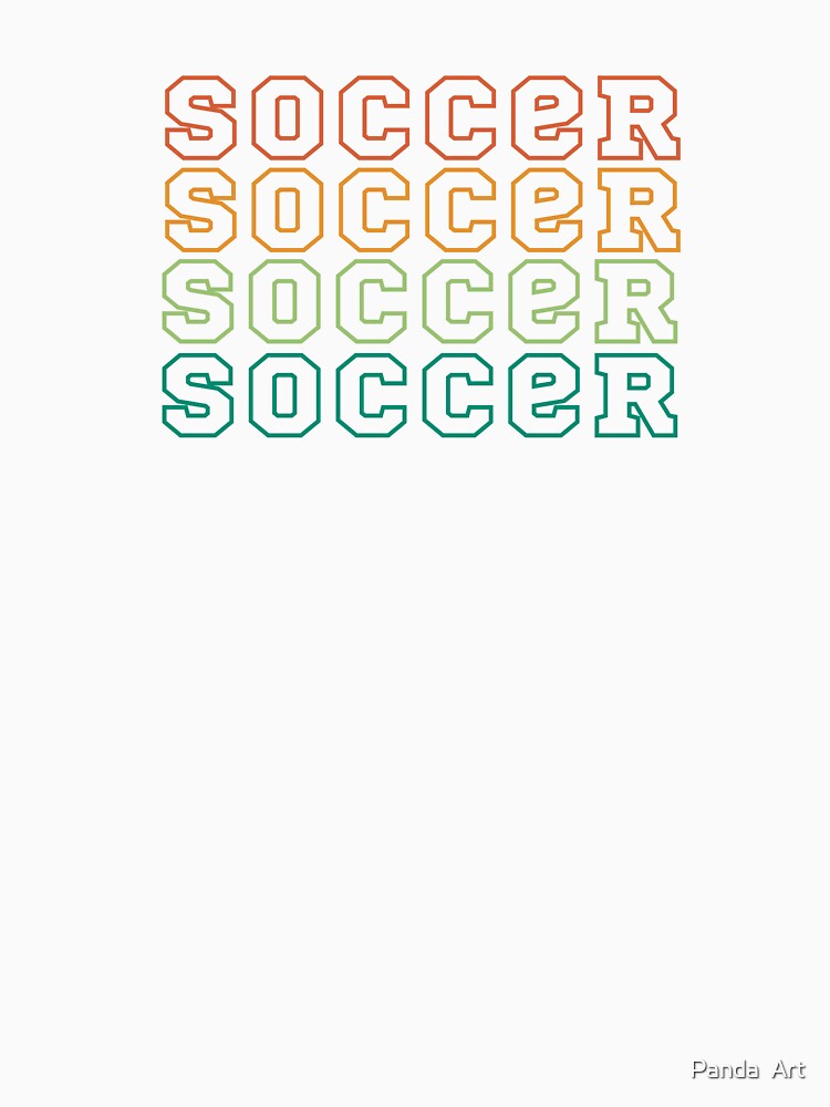 soccer repeat layers vintage summer retro word soccer repeat hollow text funny by Panda  Art