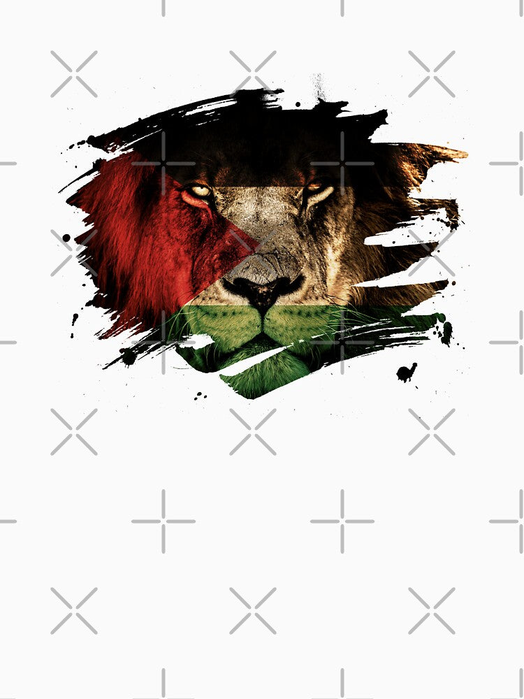 Palestine Lion Flag Paint Splatter by ockshirts