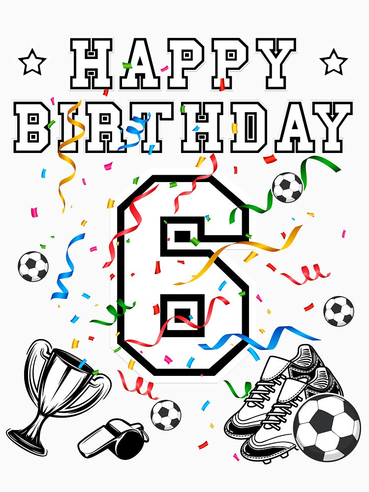 Soccer Birthday 6 Years Soccer jersey Soccer ball by Shirt-Designs
