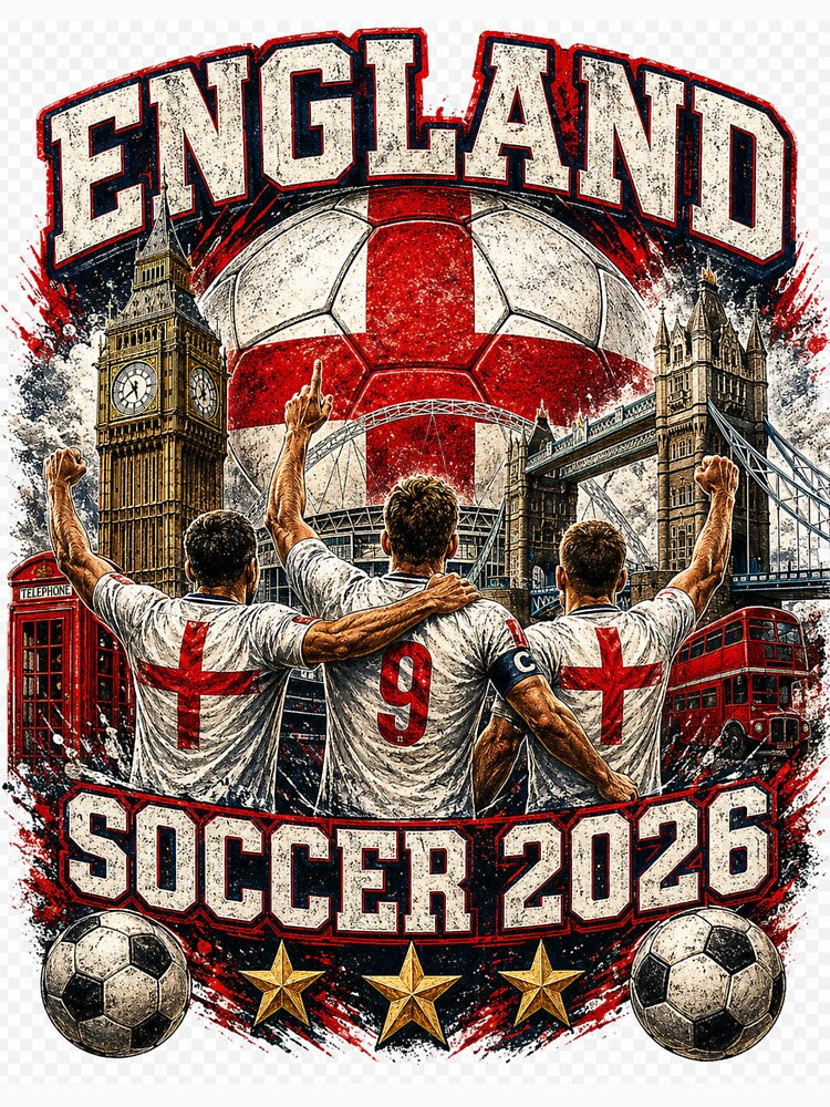 England Soccer 2026 Football Fan Gift Three Lions by UrbanPrintVibes