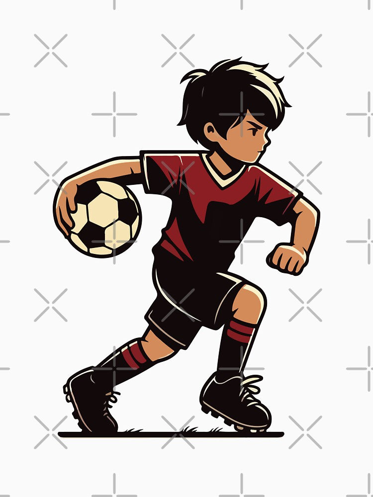 cartoon boy playing football by Colorful Dreams