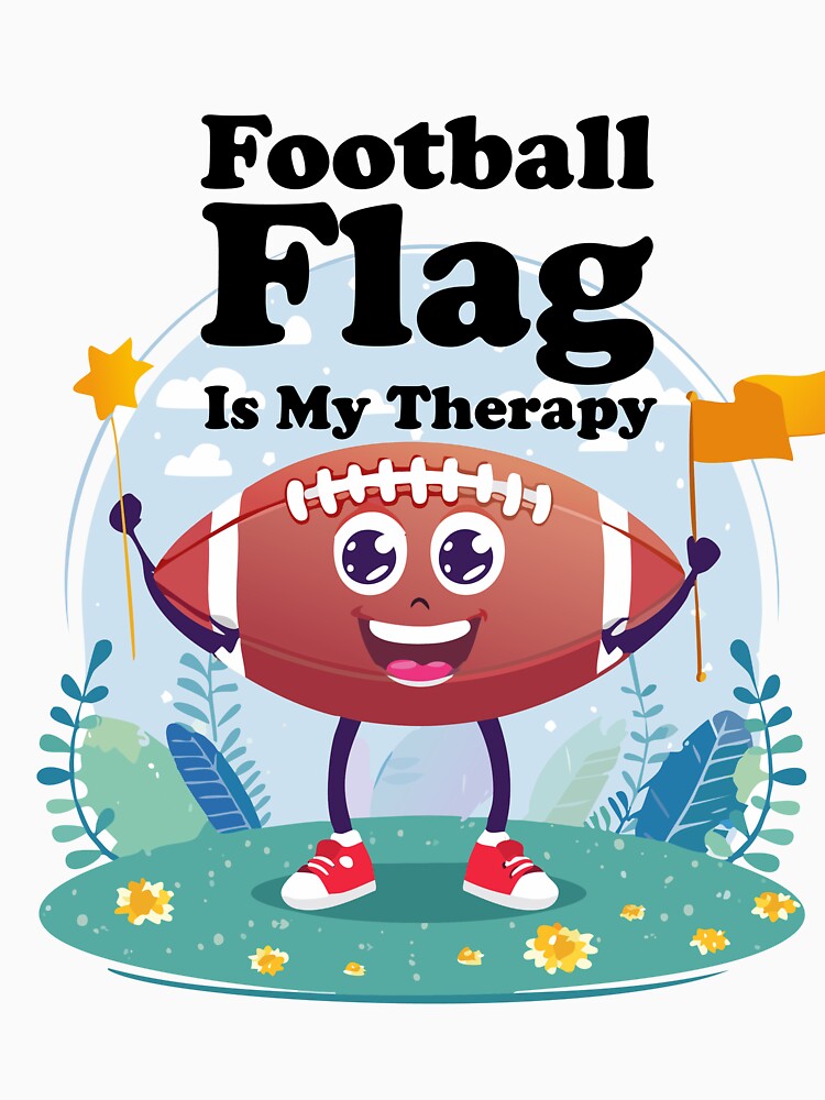 Funny Football Flag Saying Sports Fan Therapy Vibes by IDesiwork ⭐⭐⭐⭐⭐