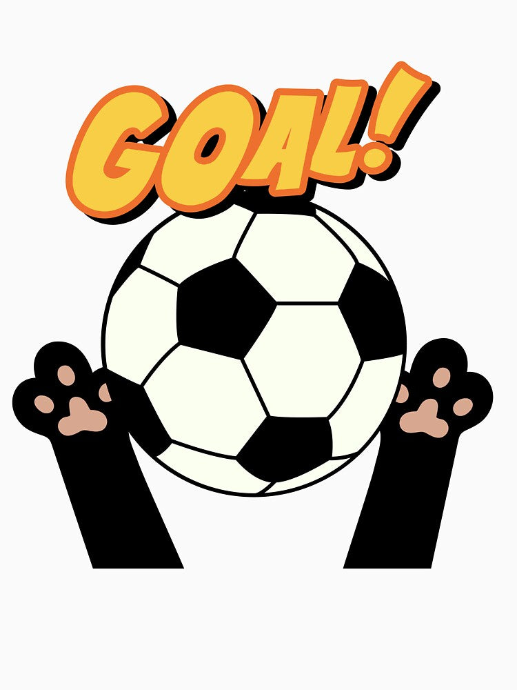 Black cat scores football goal by BritishDelights