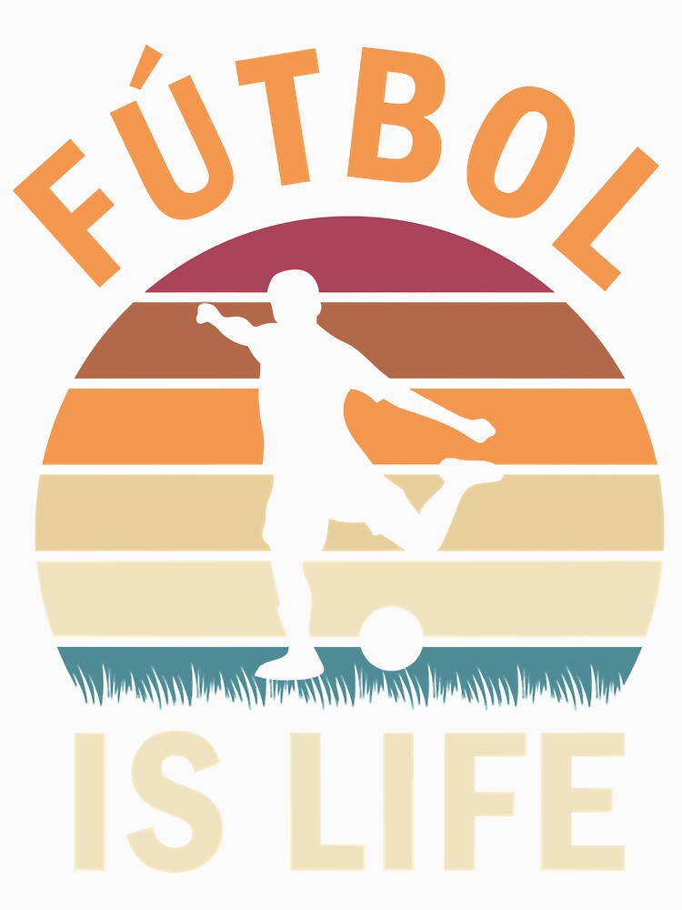 Fútbol Is Life Football and Soccer Lover Vintage Retro Sunset by MarcoDane63