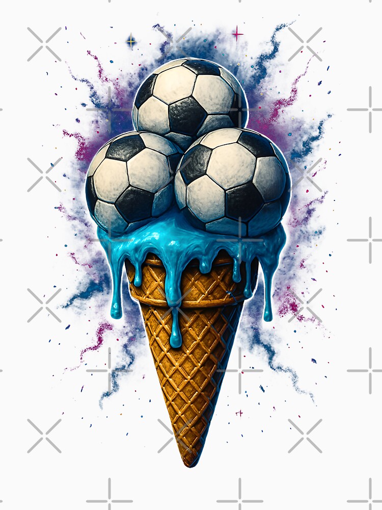 Colorful Ice Cream Soccer Cool Soccer Ice Cream Tee by MTRBSK11