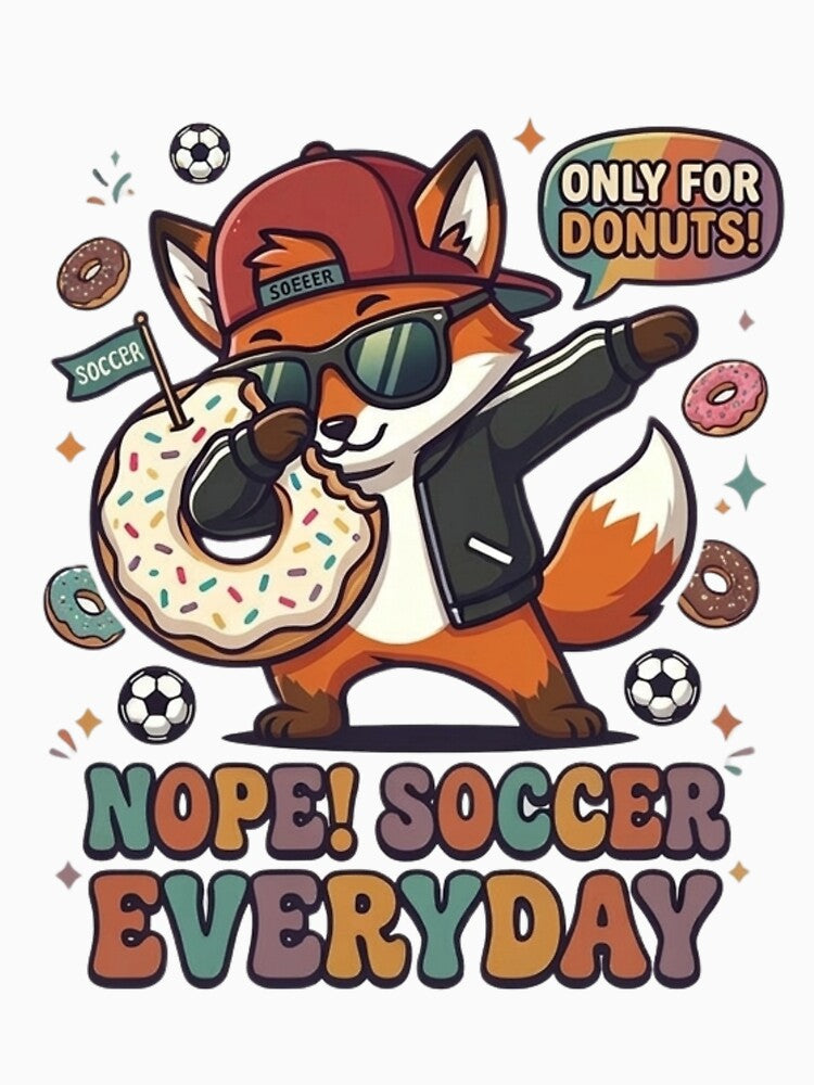 Funny Soccer Fox Dabbing Donut Lover Retro Street Soccer by Wear Sculpt