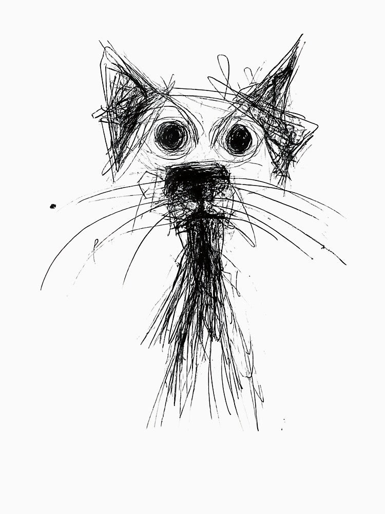 Kitten Lover Abstract Scribble Art Cute Cat Cat by Goleon12