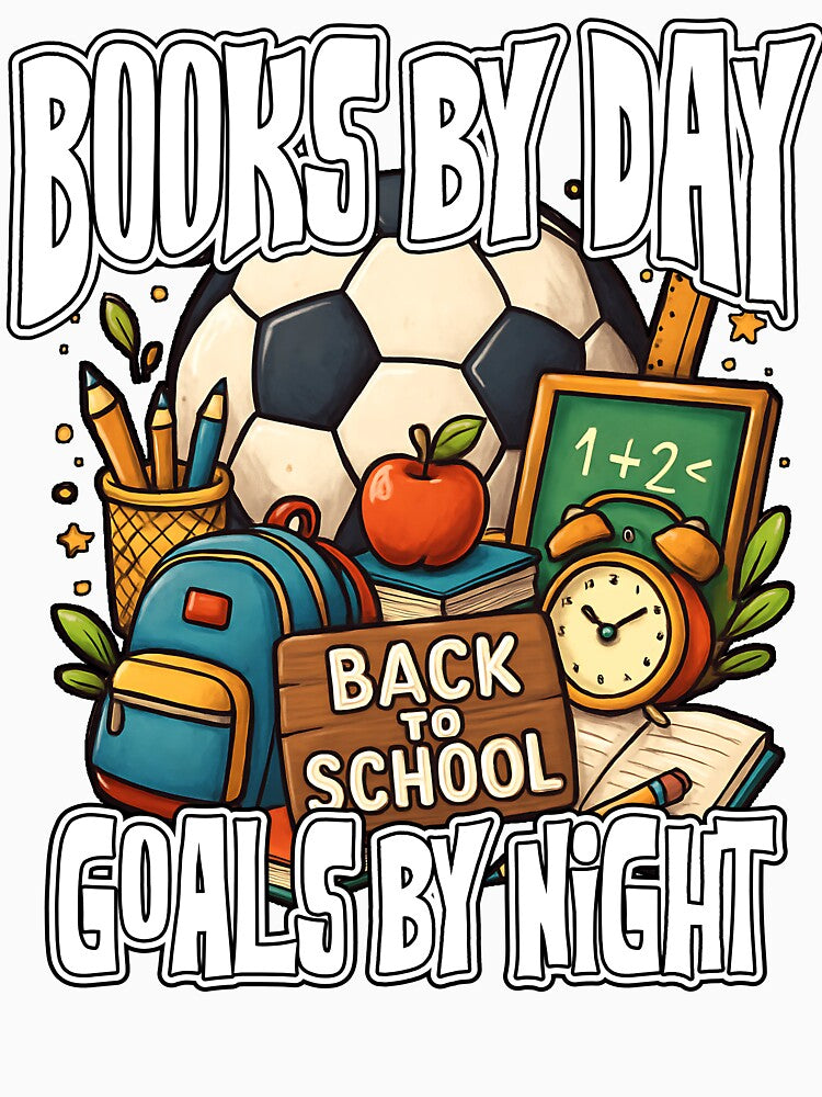 BOOKS BY DAYTIME GOALS BY NIGHT sport back to school football soccer by Jt41
