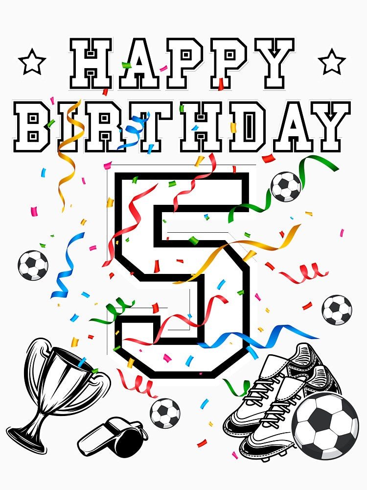 Soccer Birthday 5 Years Soccer jersey Soccer ball by Shirt-Designs